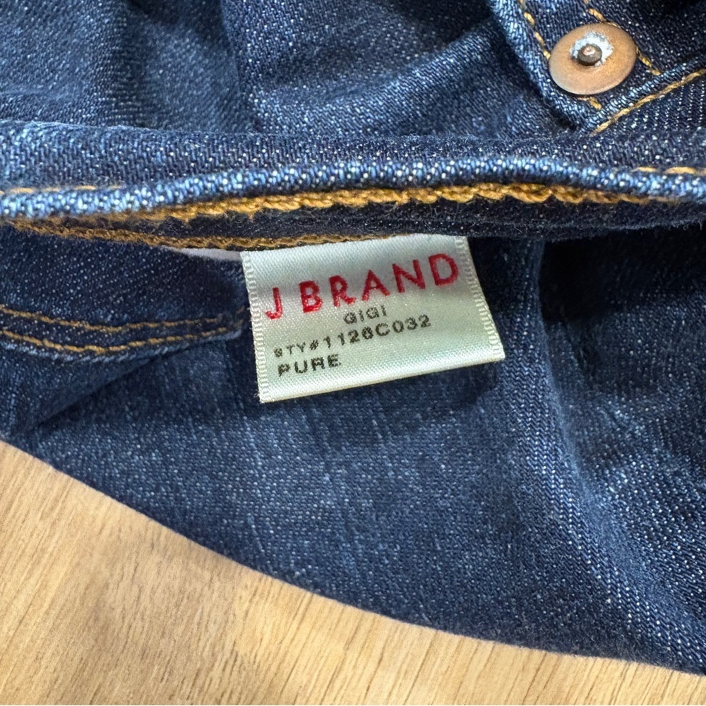 🌟J BRAND🌟 GIGI ANKLE MID CROPPED FLARE STRETCH JEANS DARK WASH SZ 26 - Picture 7 of 8